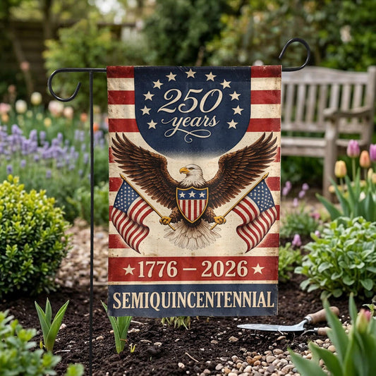 Patriotic 250 Years Garden Flag, USA Eagle Independence Day Decor, 1776–2026 Semiquincentennial Yard Flag, American Outdoor Banner