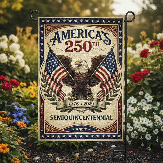 America 250th Garden Flag, 1776-2026 Patriotic Eagle Yard Flag, Semiquincentennial Outdoor Decor, Fourth of July USA Flag, Vintage Americana