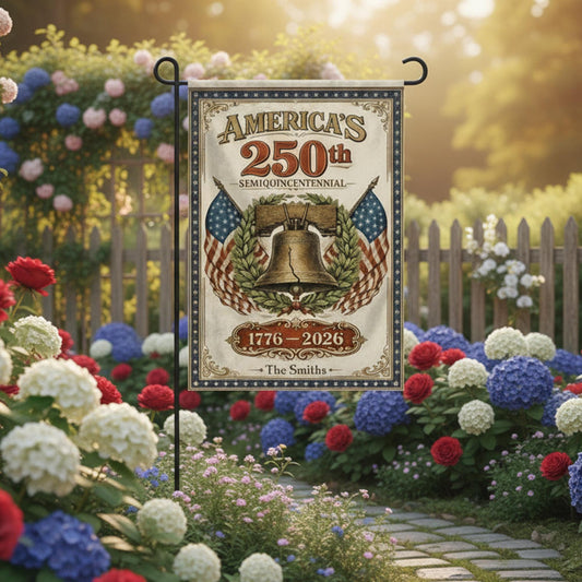 America 250th Anniversary Garden Flag, Semiquincentennial Patriotic Yard Decor, Personalized Family Gift 2026 Liberty Bell Art, 1776–2026