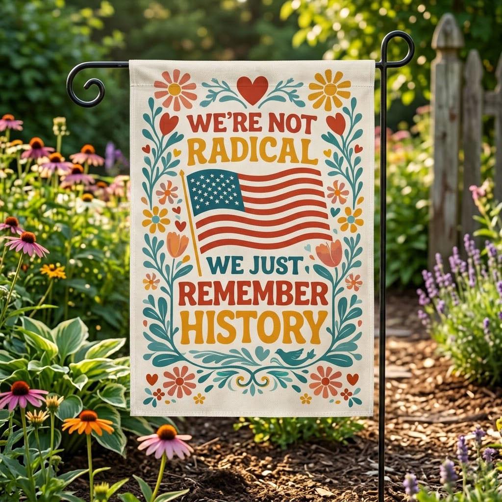 Patriotic Garden Flag We're Not Radical We Just Remember History Flag, American Flag Outdoor Decor, Patriotic Decor, Vintage USA Yard Banner