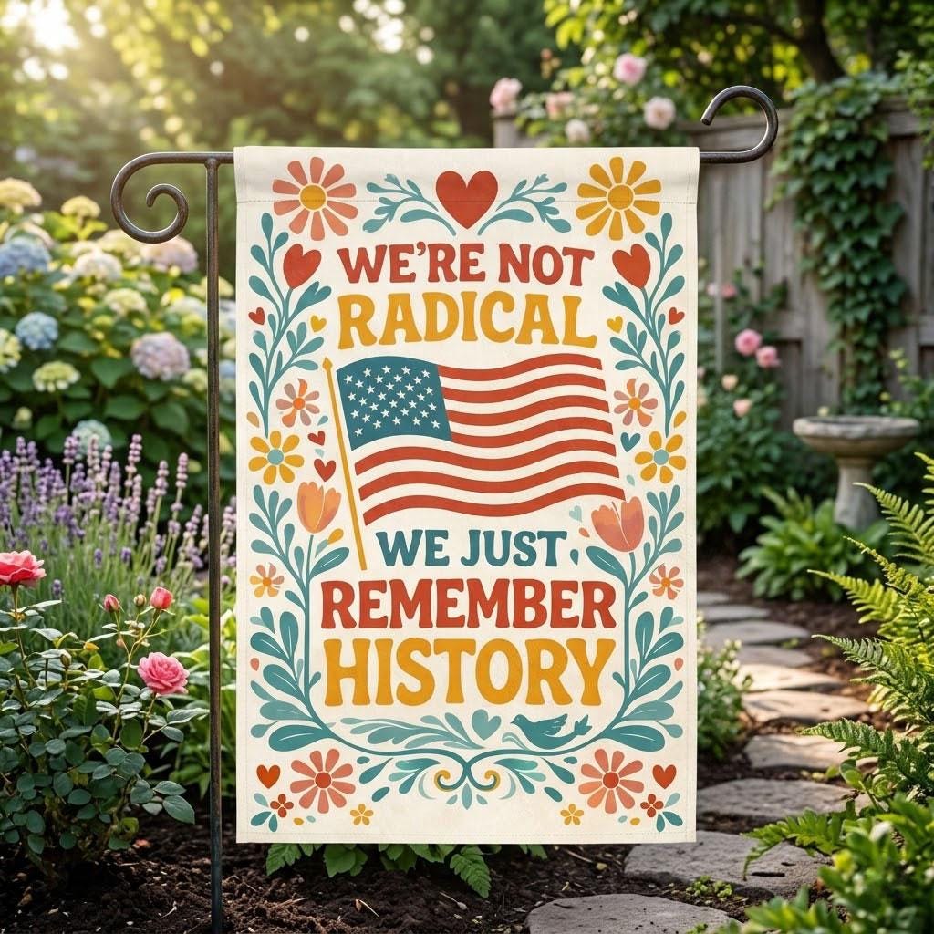 Patriotic Garden Flag We're Not Radical We Just Remember History Flag, American Flag Outdoor Decor, Patriotic Decor, Vintage USA Yard Banner