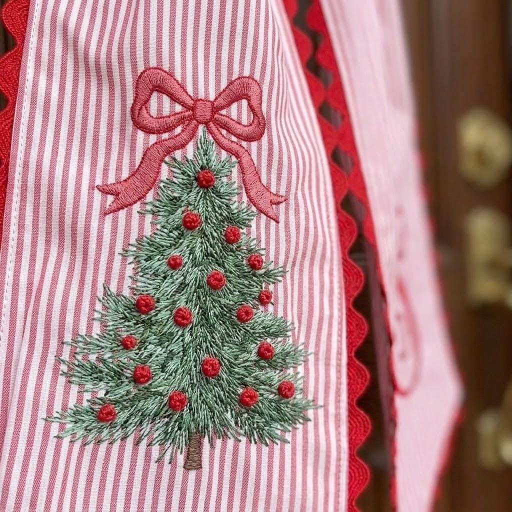 Personalized Christmas Wreath Sash, Custom Monogram Front Door Bow, Embroidered Holiday Decor